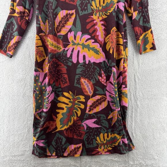 GILI Cardigan Women XXS Burgundy Floral Long Open Front Long Sleeve Boho Art - Picture 7 of 13